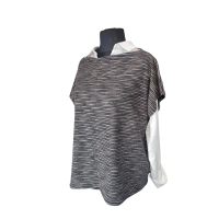 Kamizelka swetrowa damska dziergana z beżowym splotem